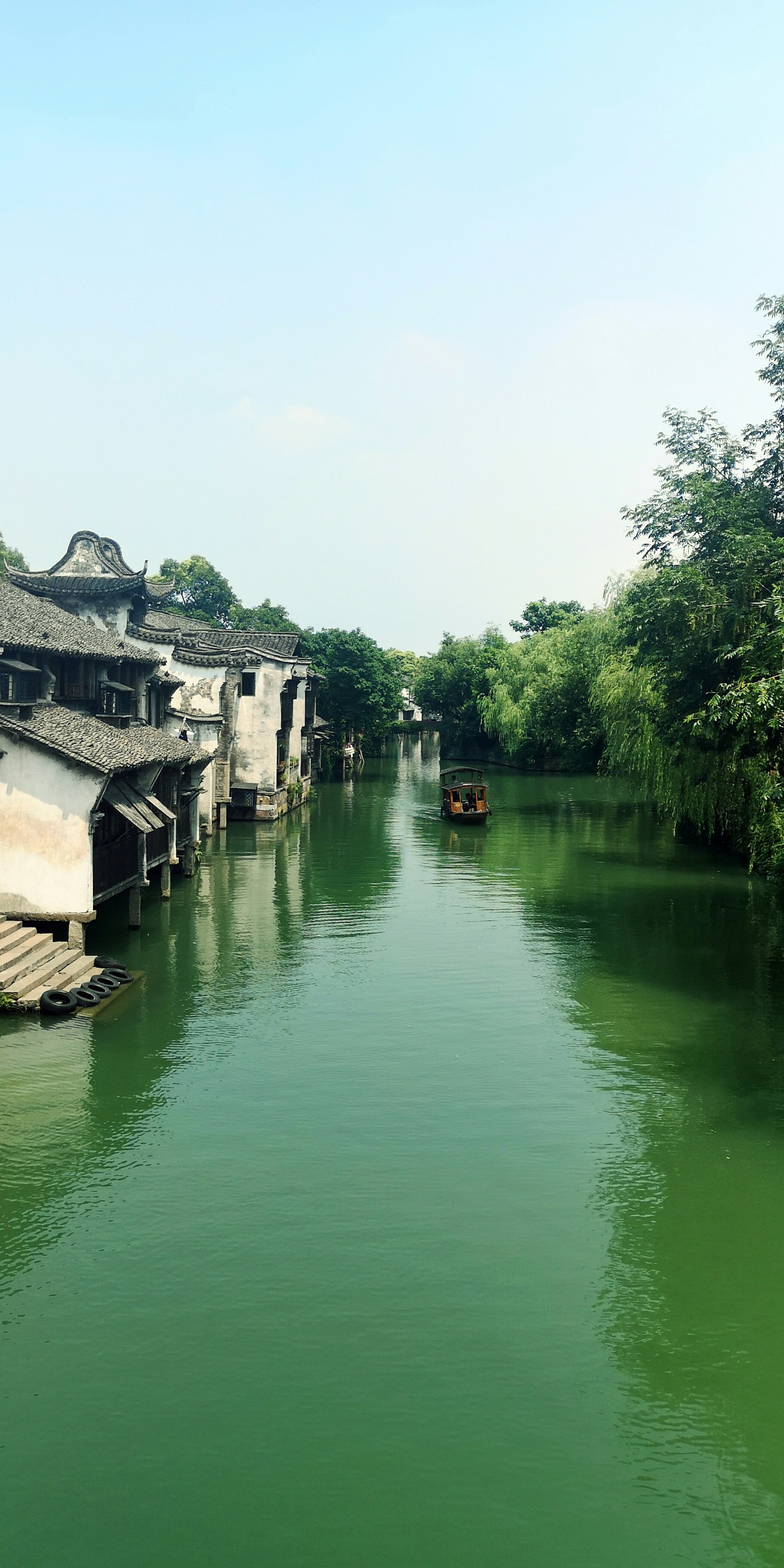 Quiet canal and traditional riverside houses