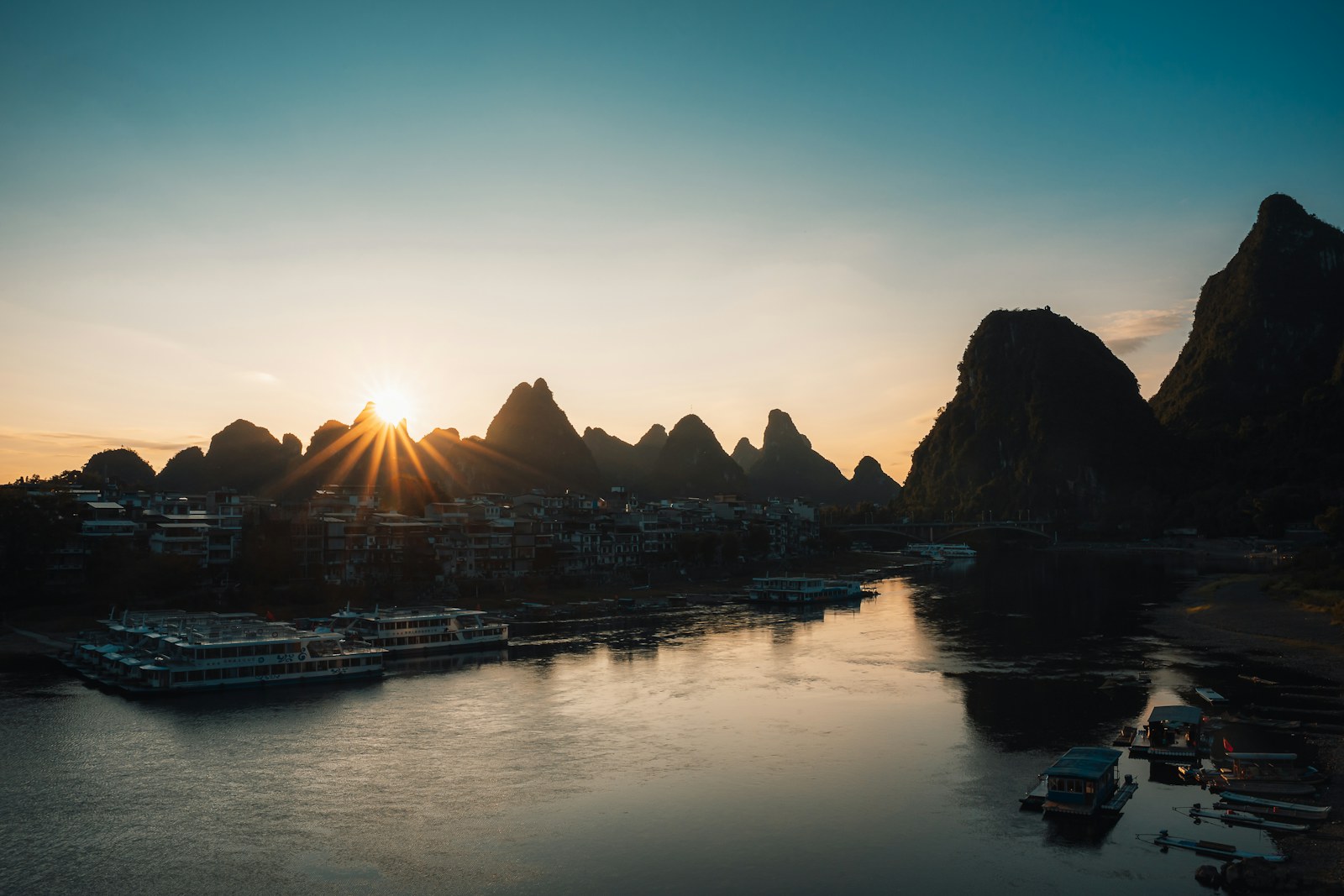 Karst mountains and river scenery in Guilin